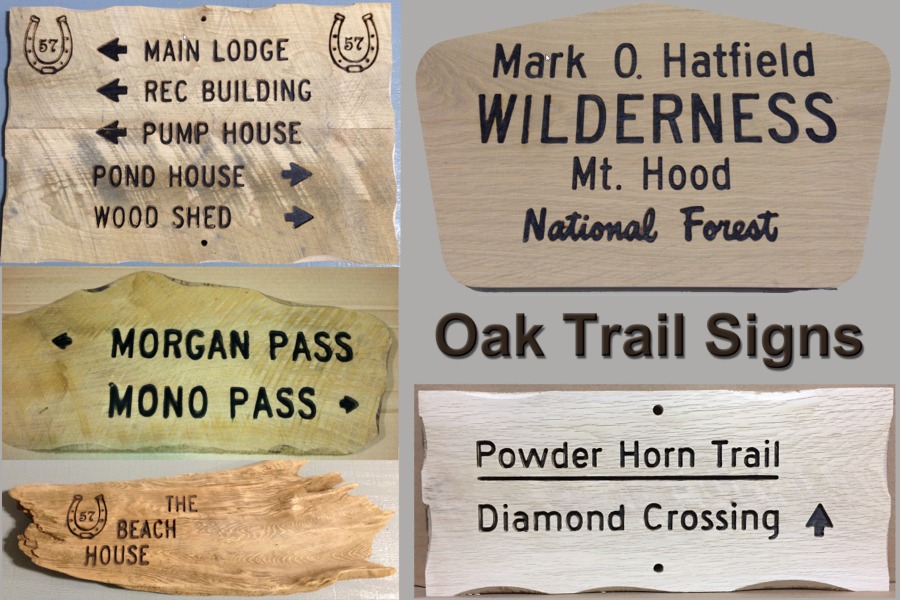 Oak Trail Signs for National Parks